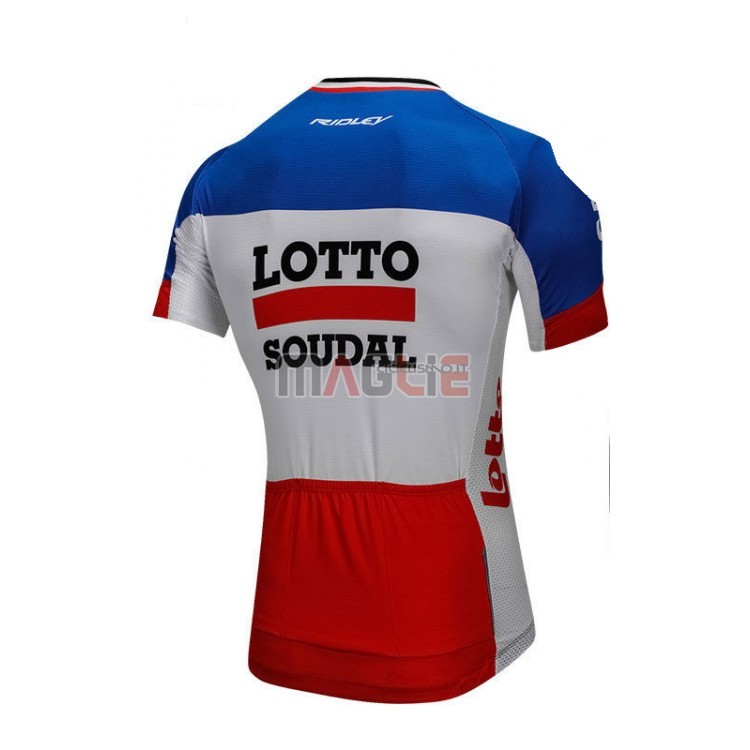 Maglia Lotto Soudal Manica Corta 2018 Blu e Rosso